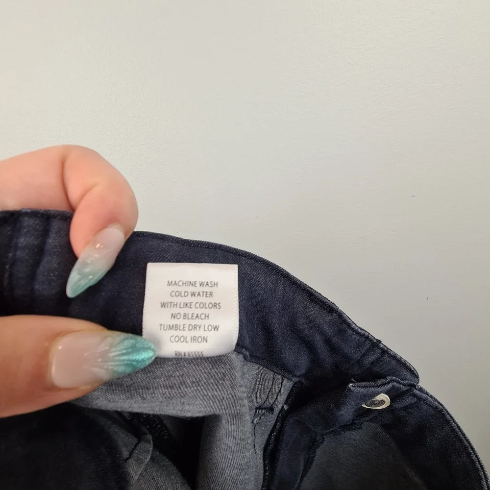 Studio Blue‎ Womens Navy Blue High Rise Utility Slim Cropped Pants Size 27 Jeans